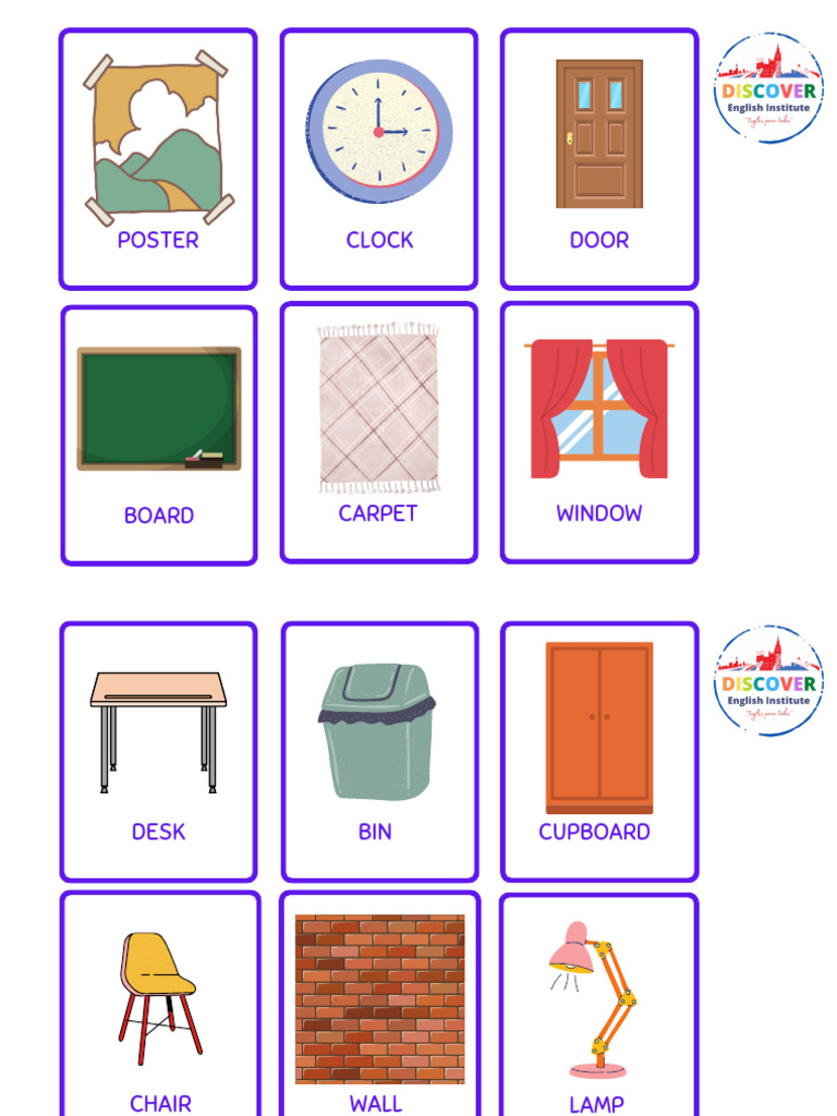 Classroom Objects Flashcards | PDF