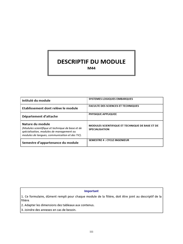 Fiche de Module m44 | PDF | VHDL | Ingénierie électronique