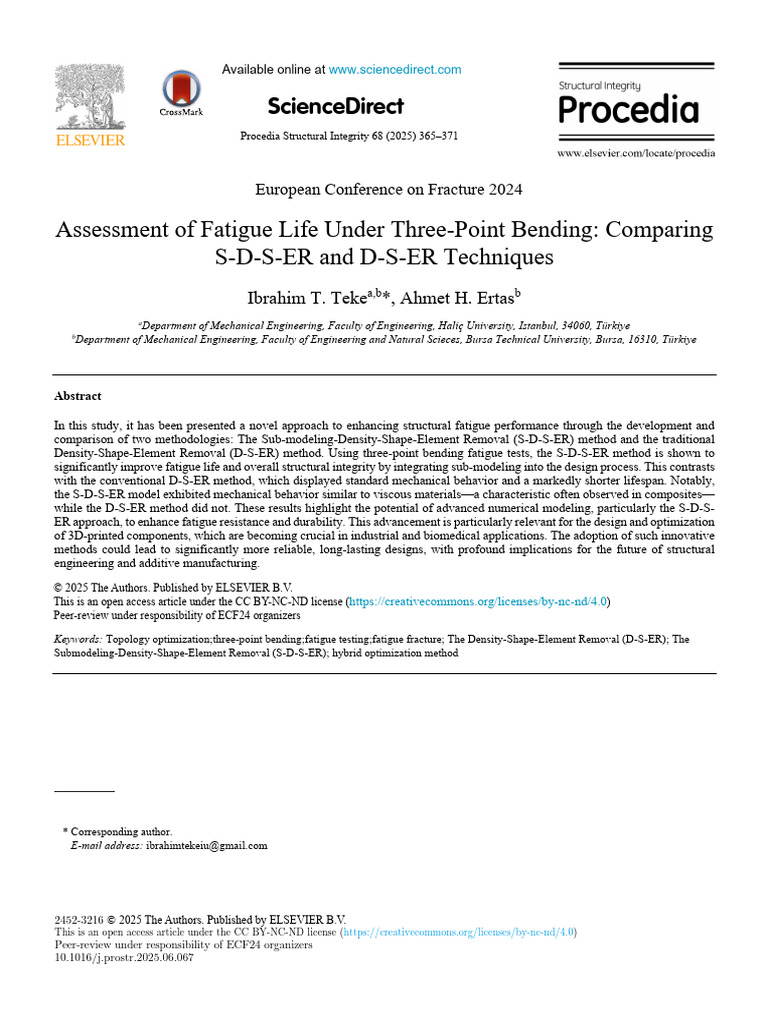 Assessment of Fatigue Life Under Three-Point Bending- Comparing S-D-S ...
