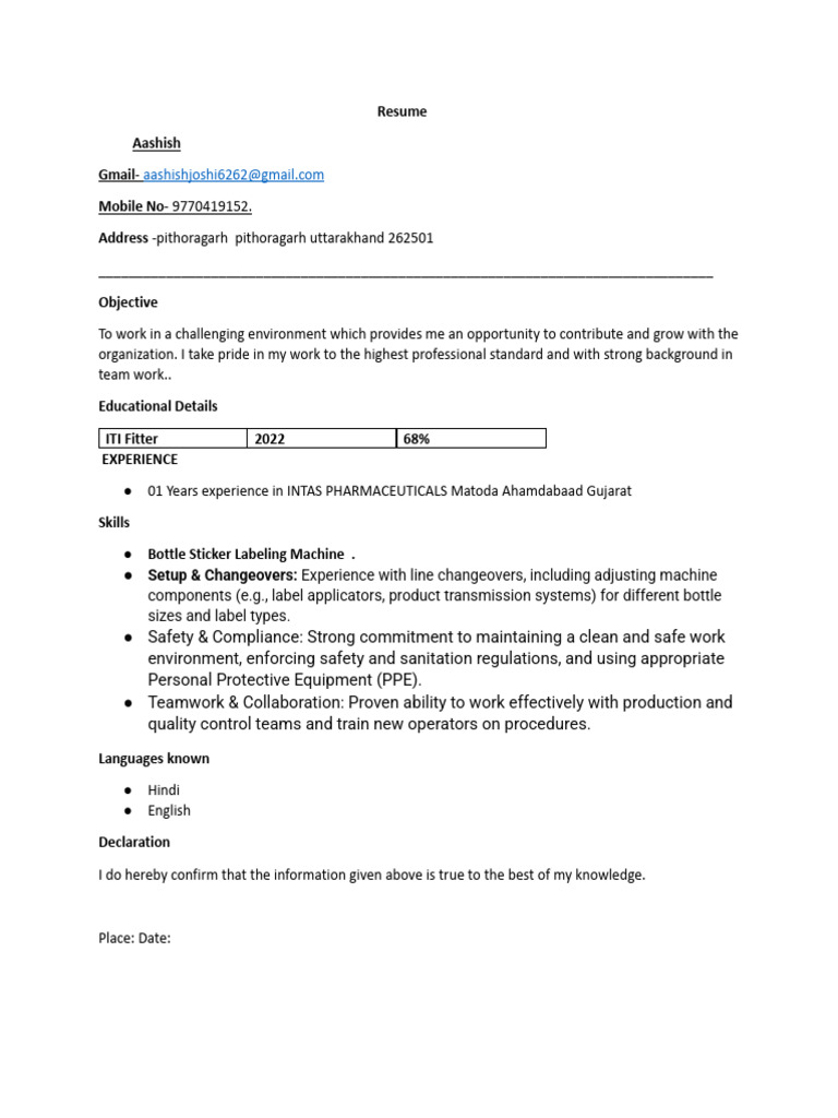 Aashish Joshi CV (2) | PDF