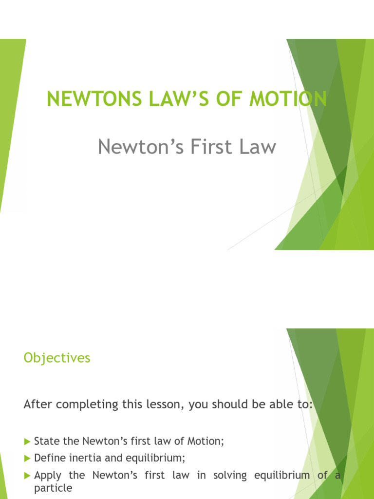 Lesson 5 Newtons First Law of Motion | PDF