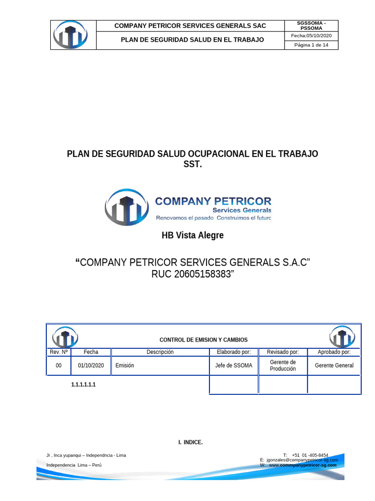 Plan Sst Cp 2020 | PDF | Seguridad y salud ocupacional | Auditoría