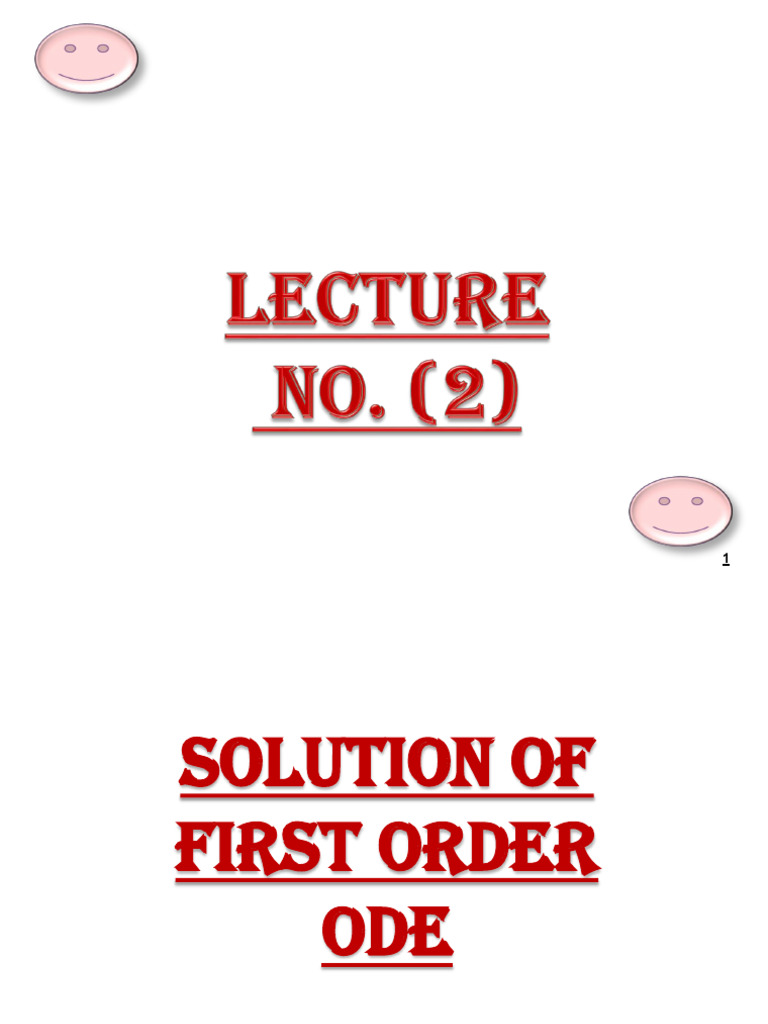 lec 2 | PDF | Ordinary Differential Equation | Equations