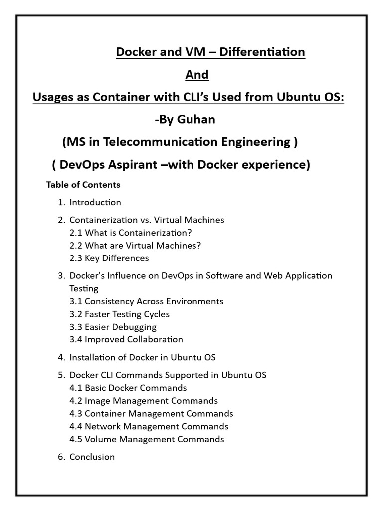 Docker With Docker Associated CLI With Ubuntu | PDF | Virtual Machine ...