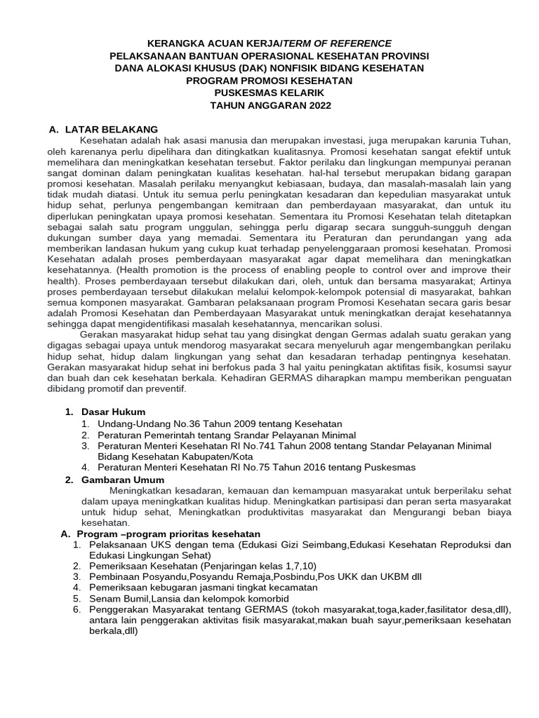 Contoh TOR | PDF