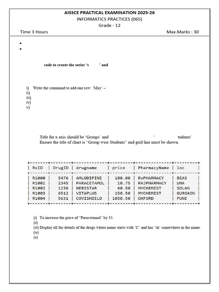 Xii Ip 065 Practicals QP 1 | PDF | Computer Programming | Computing