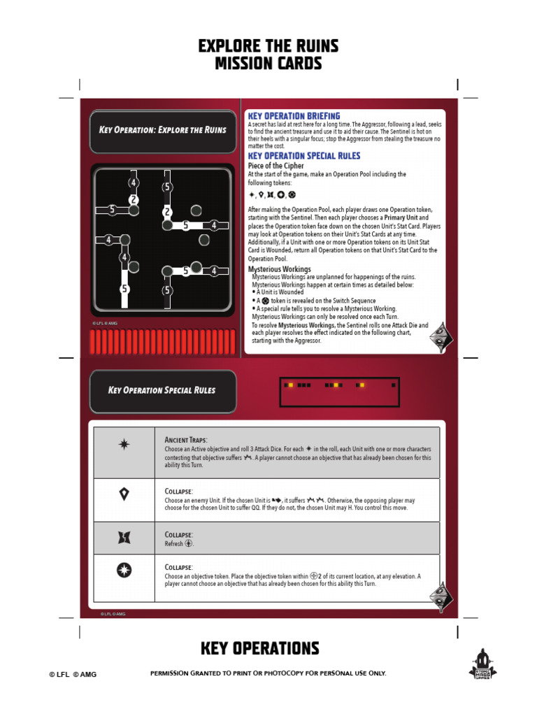 DOC22 ExploreTheRuins MissionCards PrintSheet | PDF | Gaming