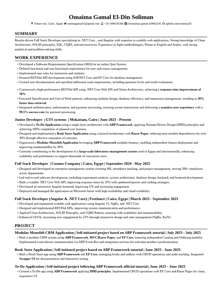 Omaima Gamal - Dot Net Developer | PDF | Databases | Microsoft Sql Server