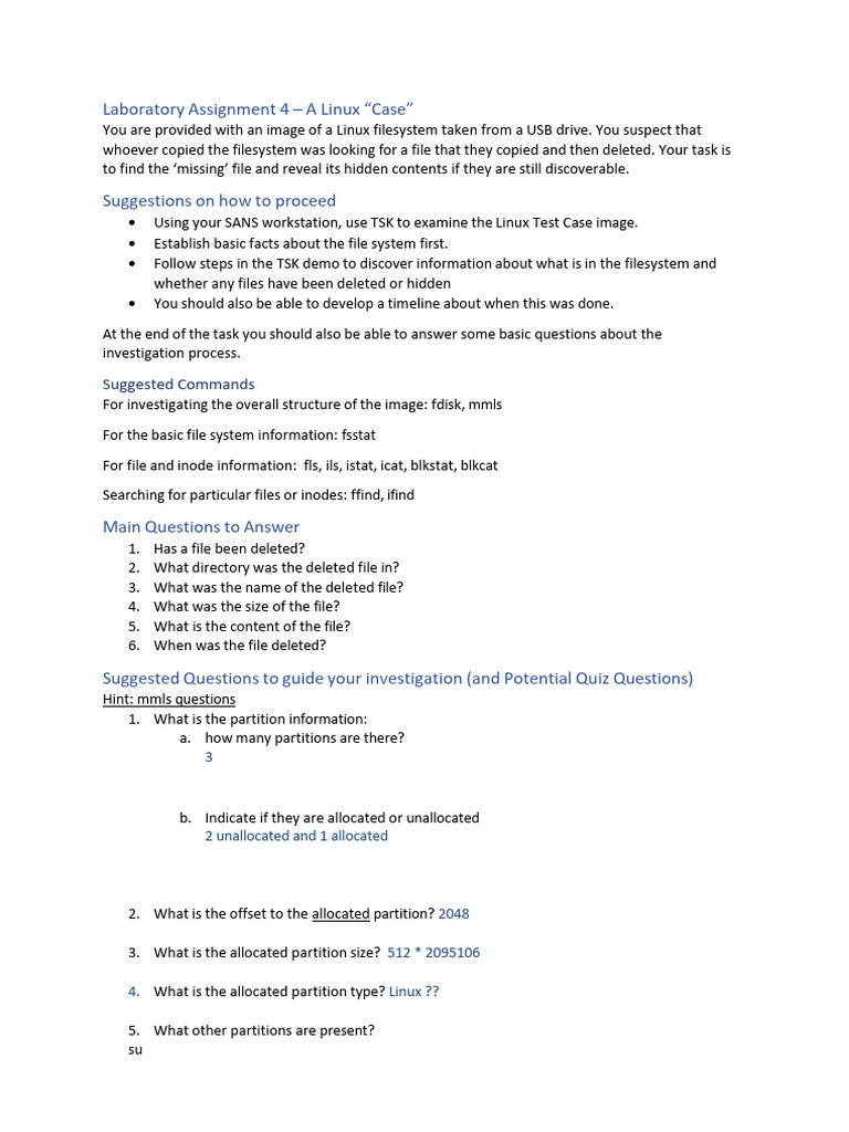Linux Case Laboratory Assignment 4 | PDF | Directory (Computing ...