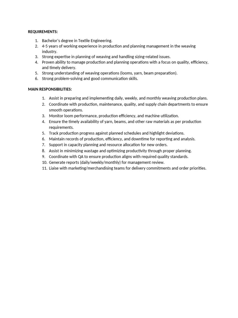 Job Requirmenets DM PPC | PDF