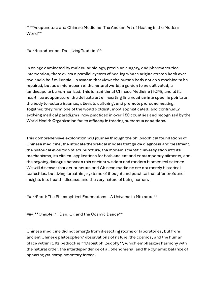 Acupuncture and Chinese Medicine | PDF | Traditional Chinese Medicine ...