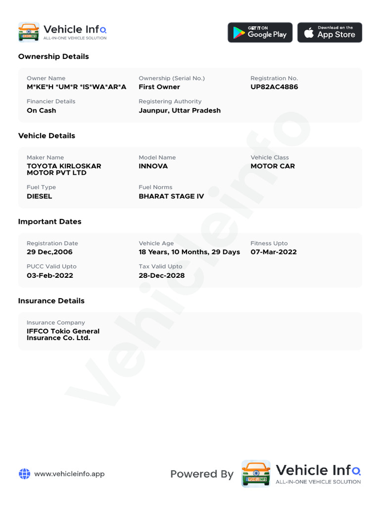 Ownership Details: Owner Name Ownership (Serial No.) Registration No | PDF
