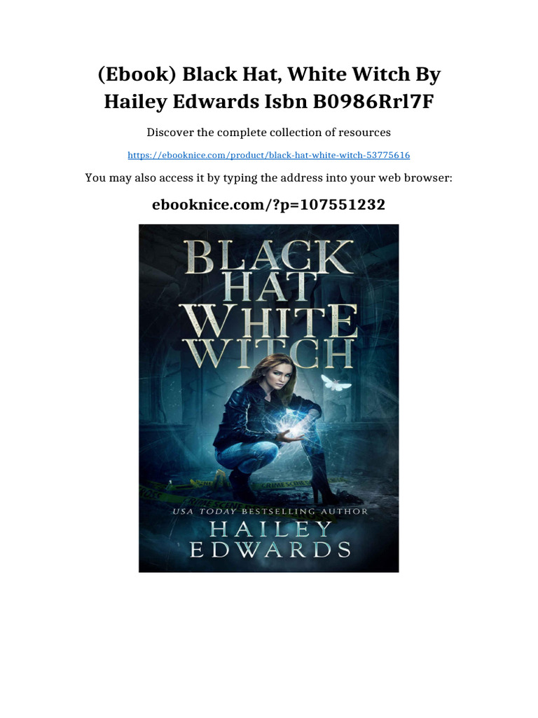 (Ebook) Black Hat, White Witch by Hailey Edwards ISBN B0986RRL7F ...