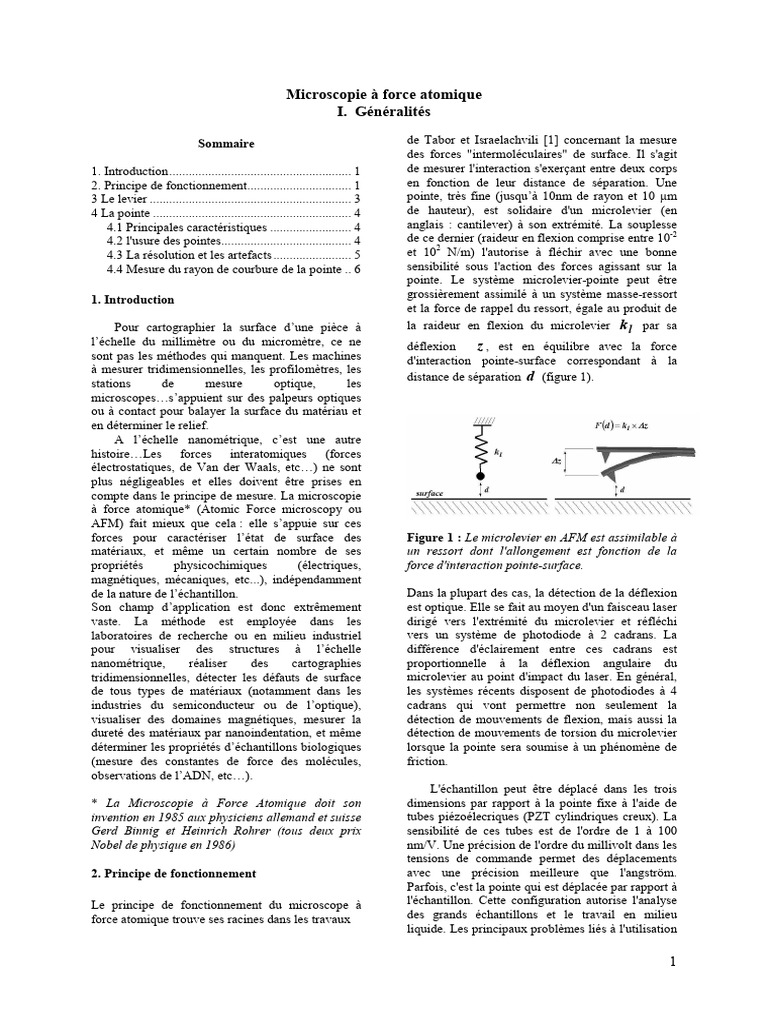 Afm Generalites | PDF | Fatigue (matériau) | Microscope à force atomique