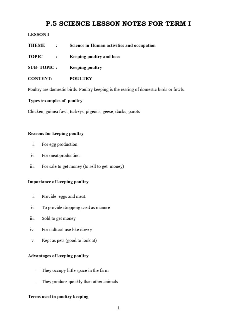 p.5 Science Lesson Notes Term 1 | PDF | Beehive | Vaccines