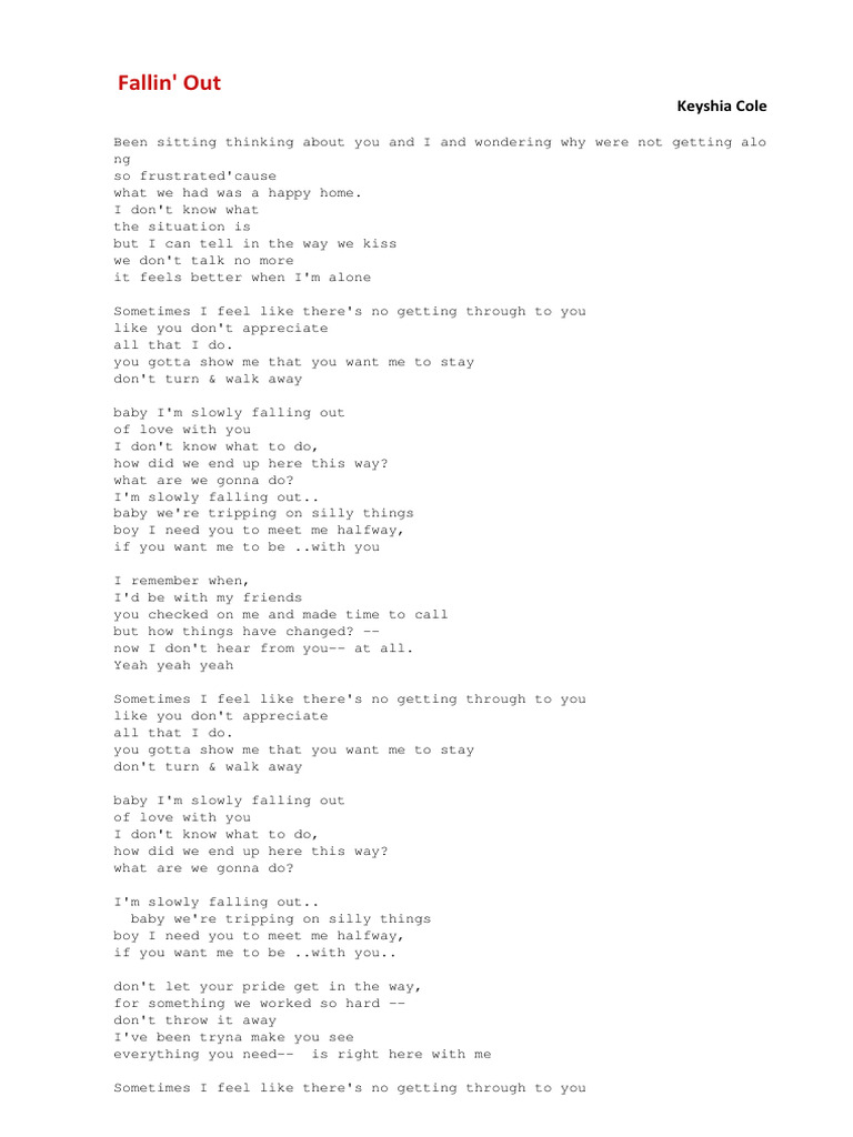 Fallin Out 260204 063428 | PDF