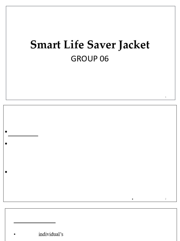 FINAL PPT Smart Life Saver Jacket | PDF | Light Emitting Diode | Sensor