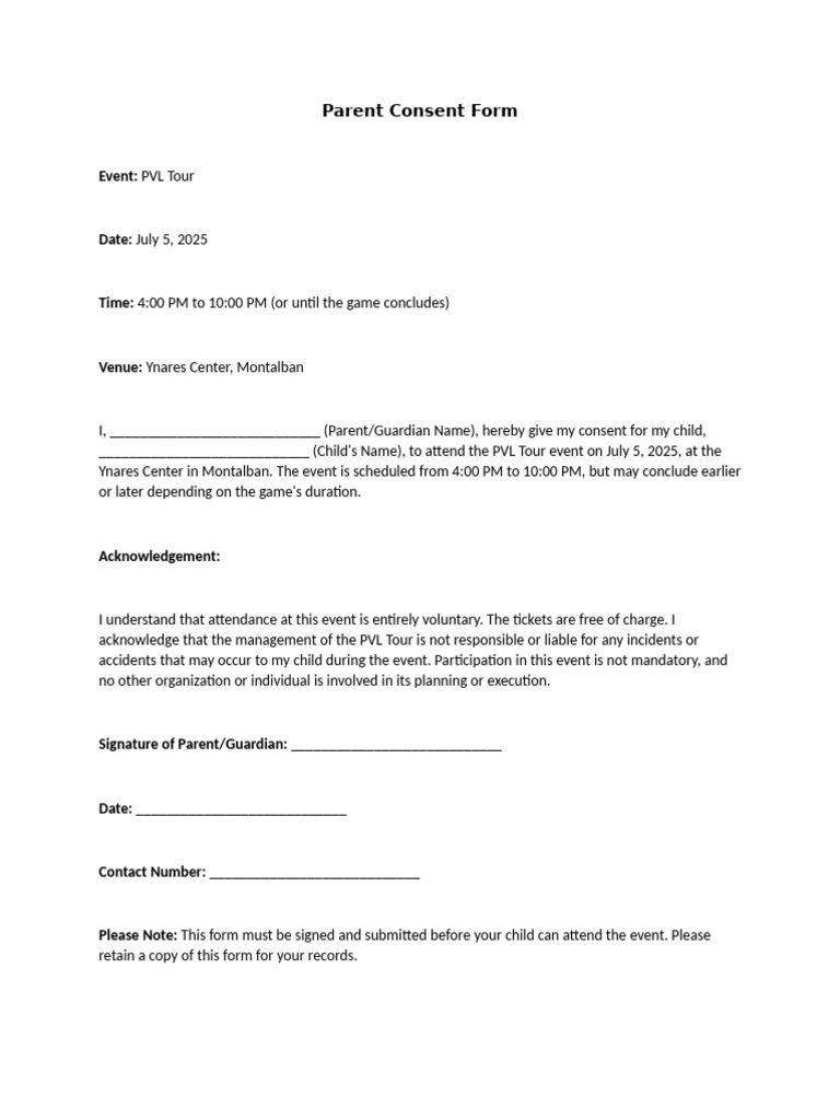 Parent Consent Form | PDF
