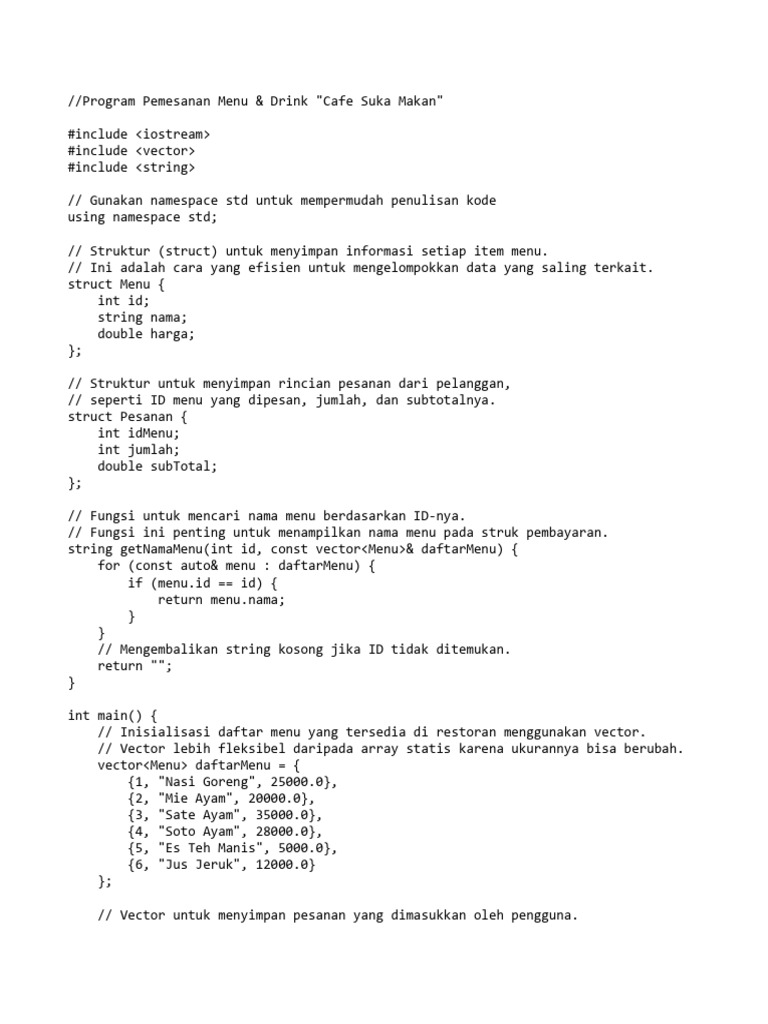 Menu Cafe - Suka Makan | PDF