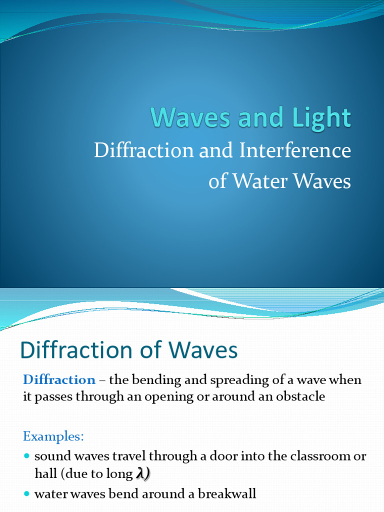Diffraction and Interference of Waves1 | PDF | Waves | Diffraction