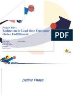 Reduction in Lead Time Customer Order Fullfillment: Project Title
