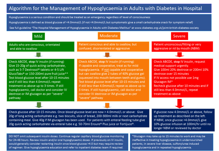 JBDS Hypo Algorithm March 2022 | PDF | Hypoglycemia | Diseases And ...