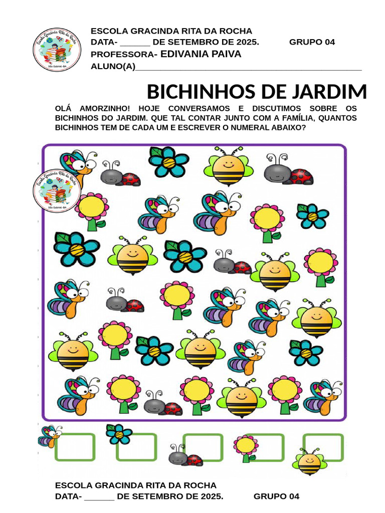 Atividade-Bichinhos de Jardim | PDF