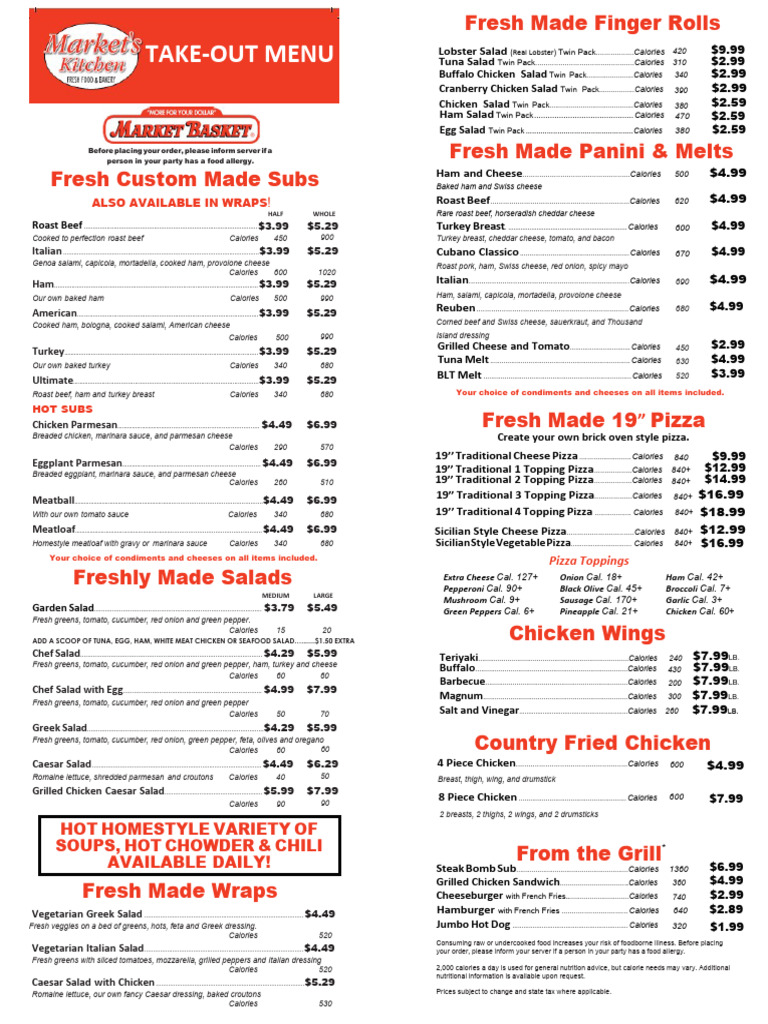 Kitchen Take Out Menu Apr 2025 2 | PDF | Pizza | Salad