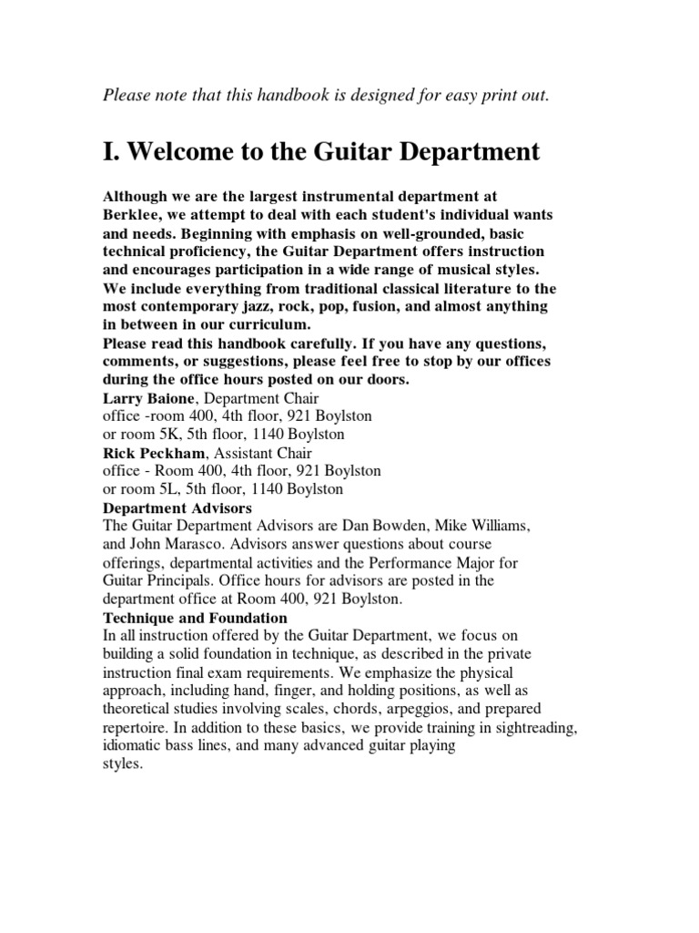 Berklee Guitar Handbook PDF Jazz Blues