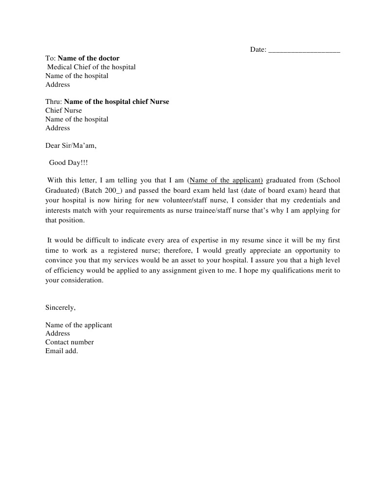Application Letter Nurse Buns Pdf