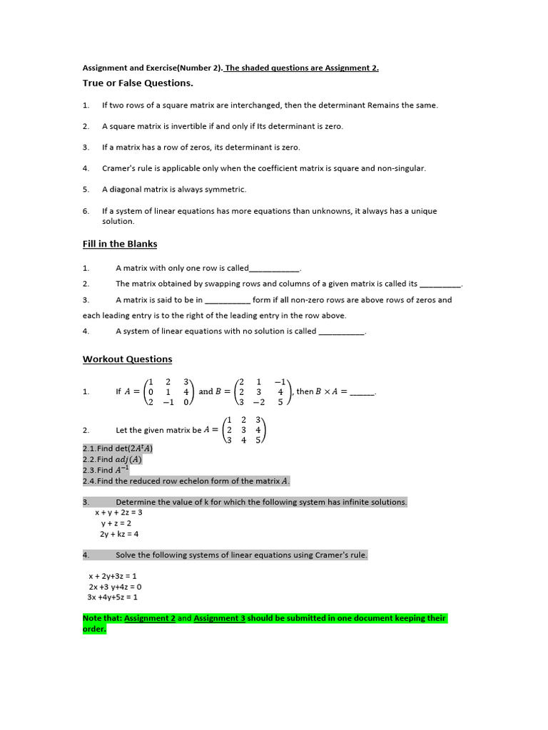 GIS Assignment Matrix and Determinant | PDF