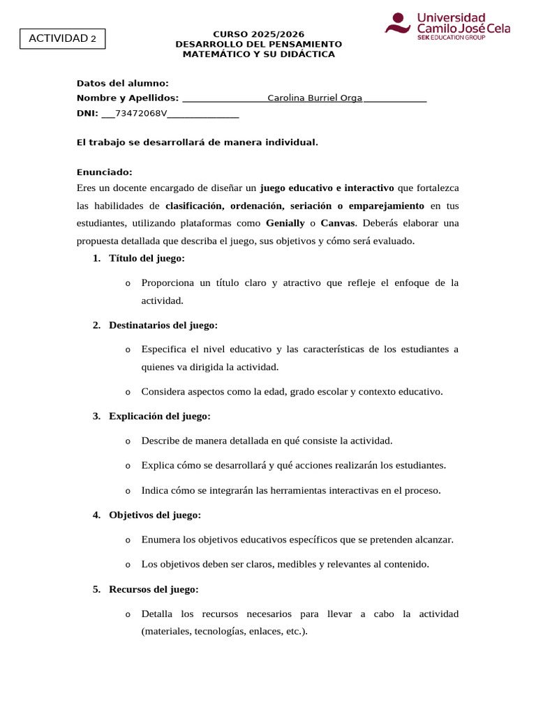 Actividad 2 | PDF | Educación de la primera infancia | Pensamiento
