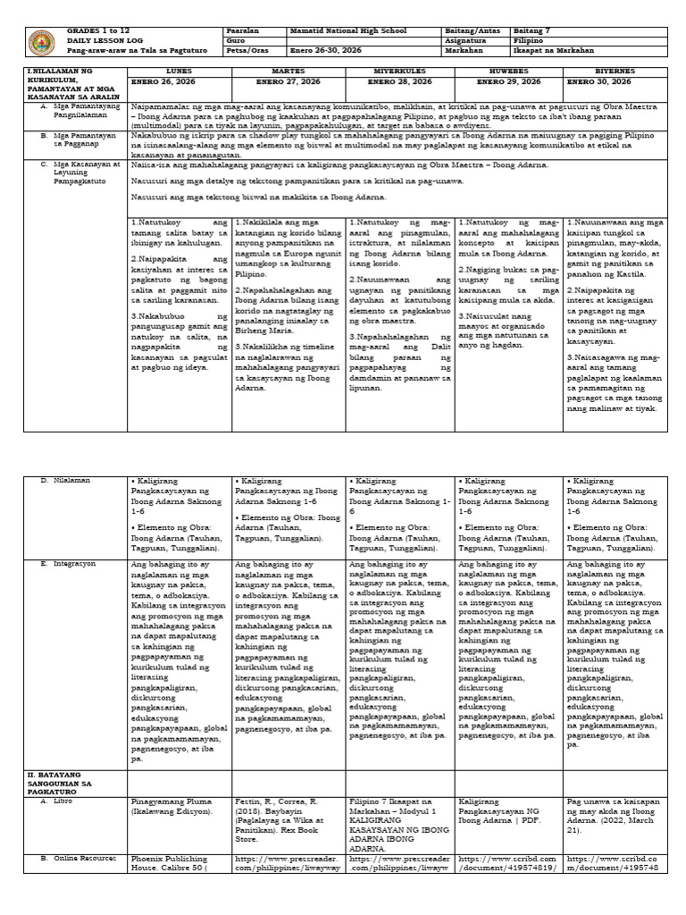 Q4 Week 1 DLL | PDF