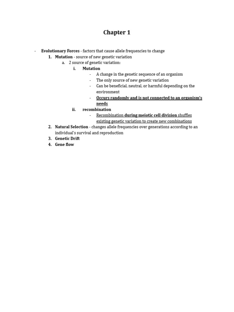 Biology Chapter 1 Notes | PDF