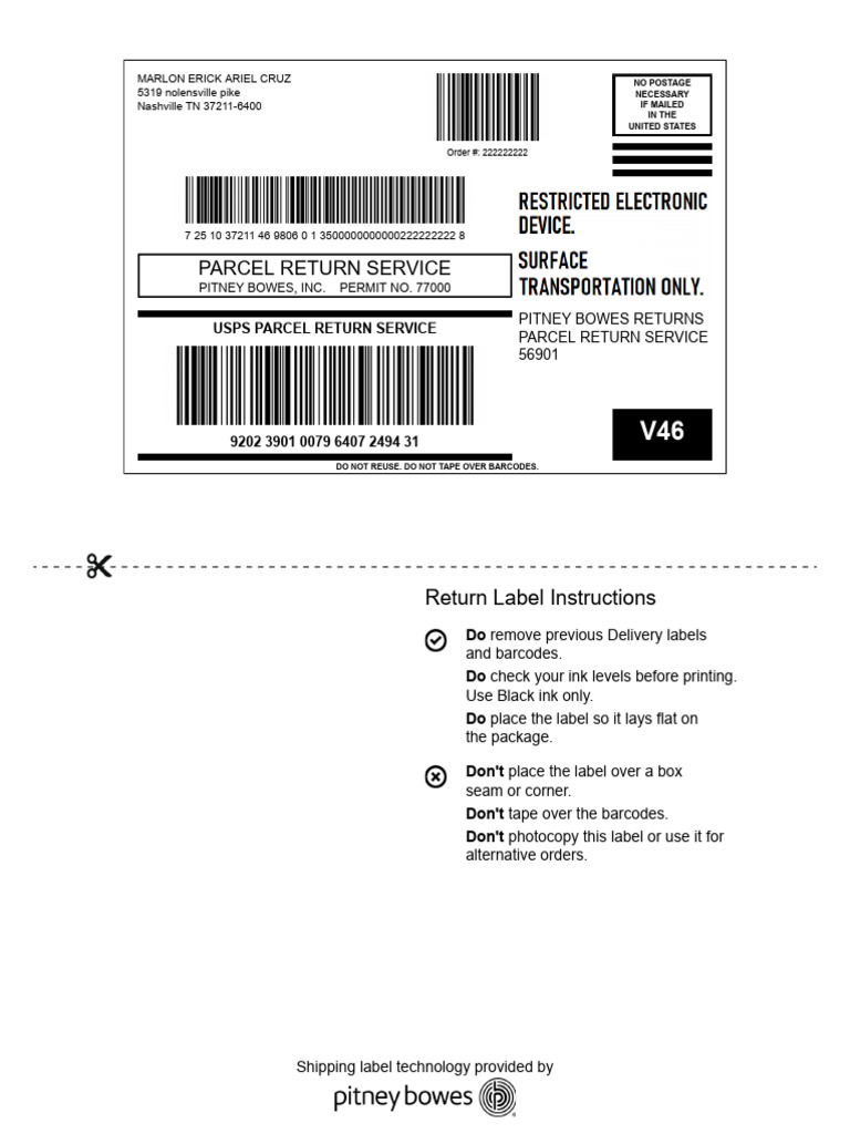 Parcel Return Service | PDF
