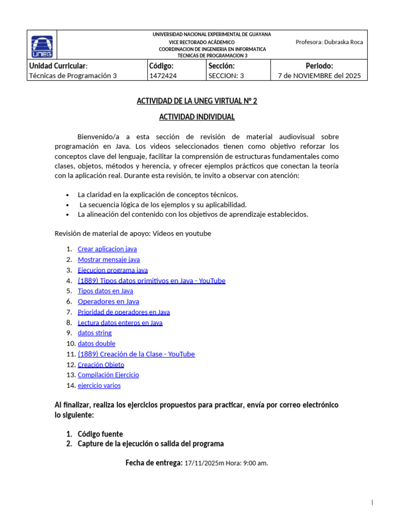 ACTIVIDAD 2 (3) | PDF | Java (lenguaje de programación) | Lenguaje de ...