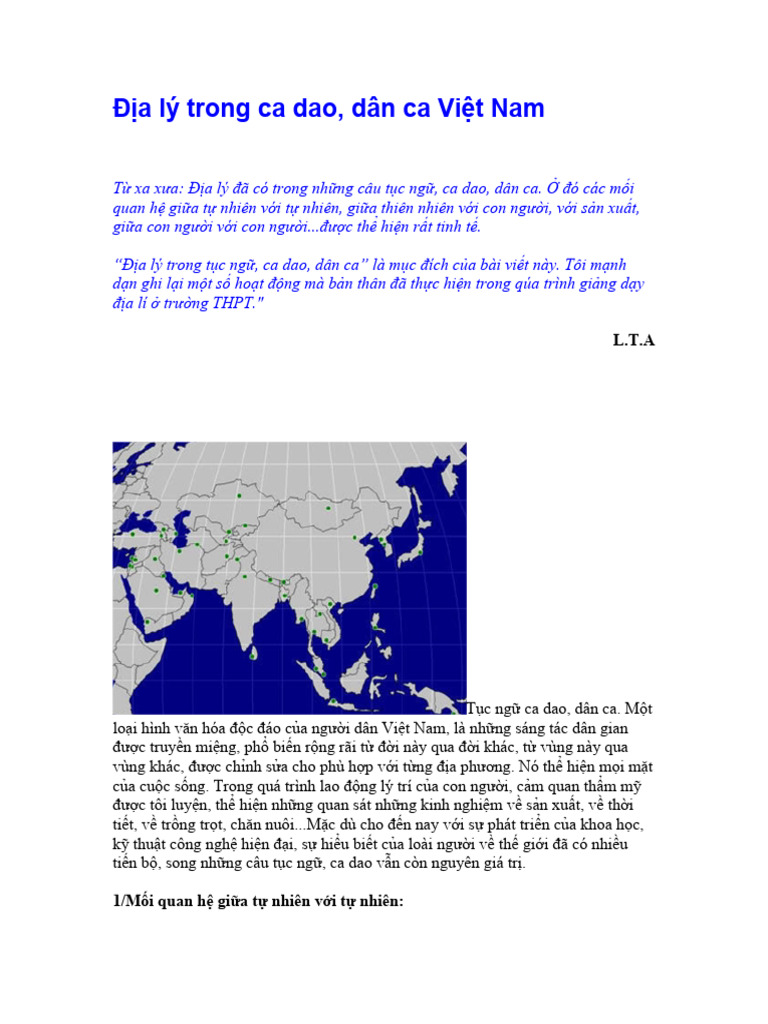 Dia Ly Trong CA Dao Dan CA Viet Nam | PDF