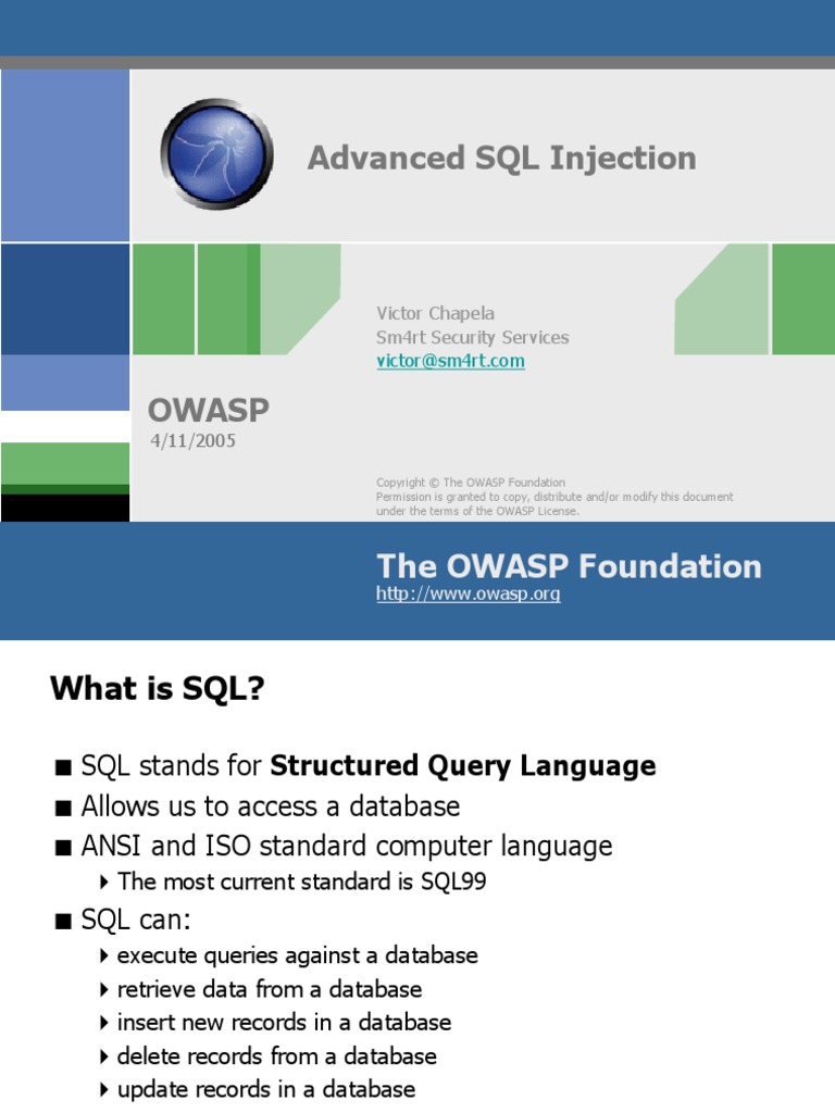 Advanced SQL Injection | PDF