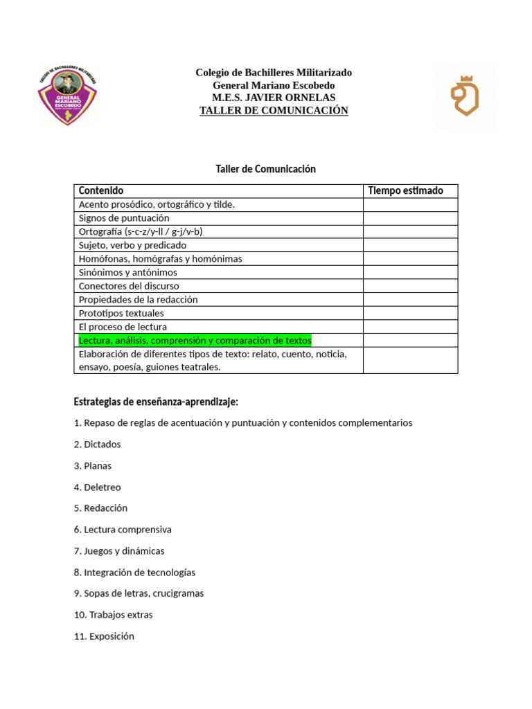 Taller de Comunicación | PDF
