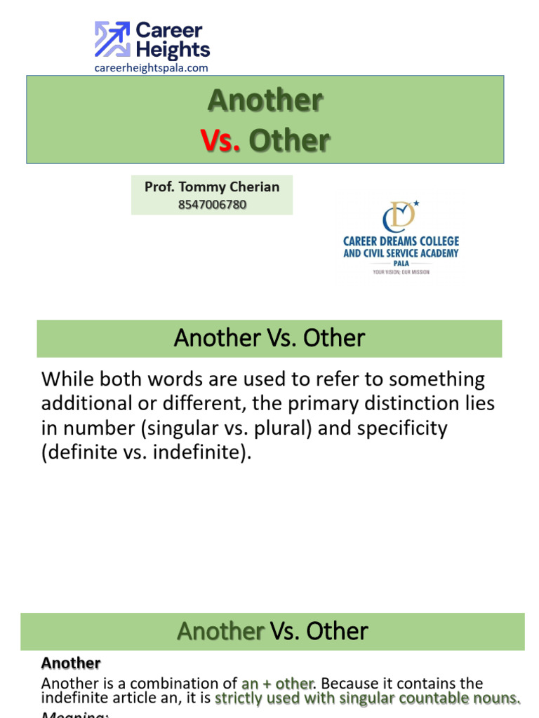 Another vs. Other | PDF