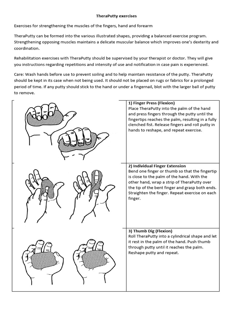 TheraPutty Exercises | PDF | Finger | Hand