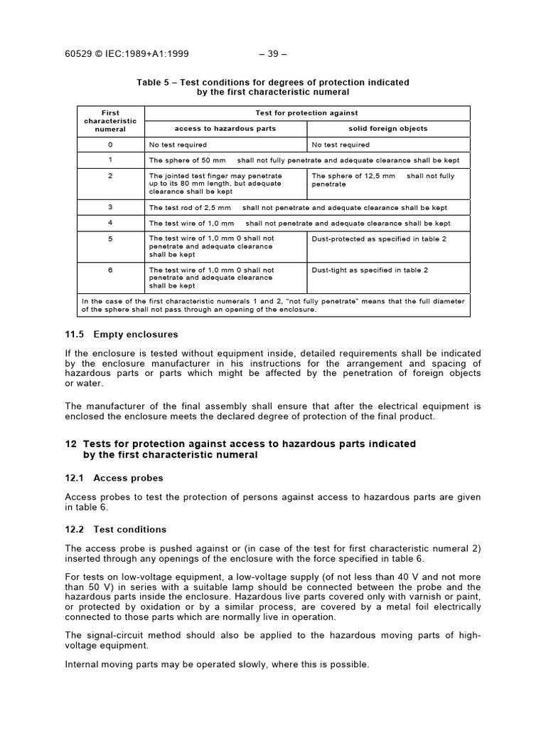 IEC 60529 IP Test Pages 9 | PDF | Électrotechnique | Électromagnétisme