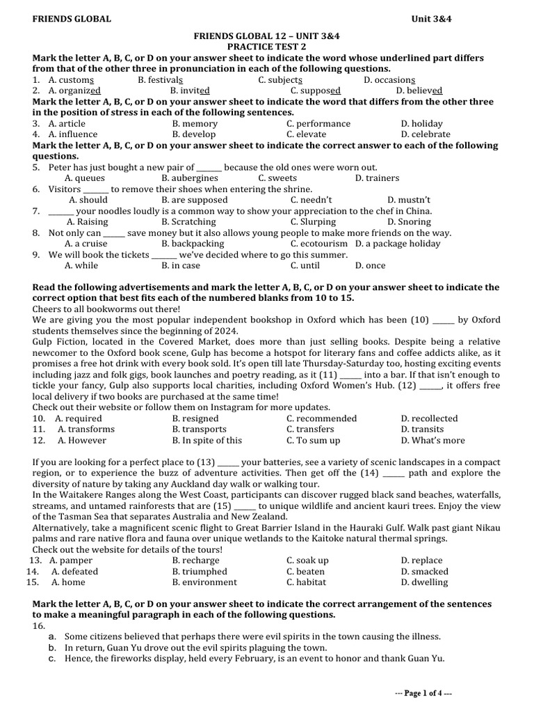 FG12 Unit 3&4 Practice Test 2 | PDF | Native Americans In The United ...