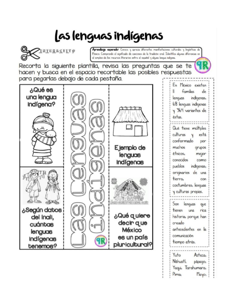 Actividad Indigenismos Cuarto Grado | PDF