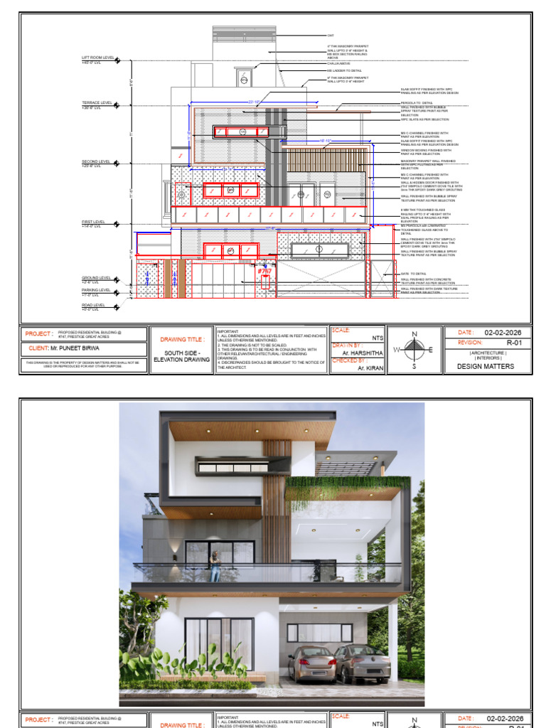 02.02.2026 Puneeth - Front Elevation Detail | PDF | Drawing | Civil ...