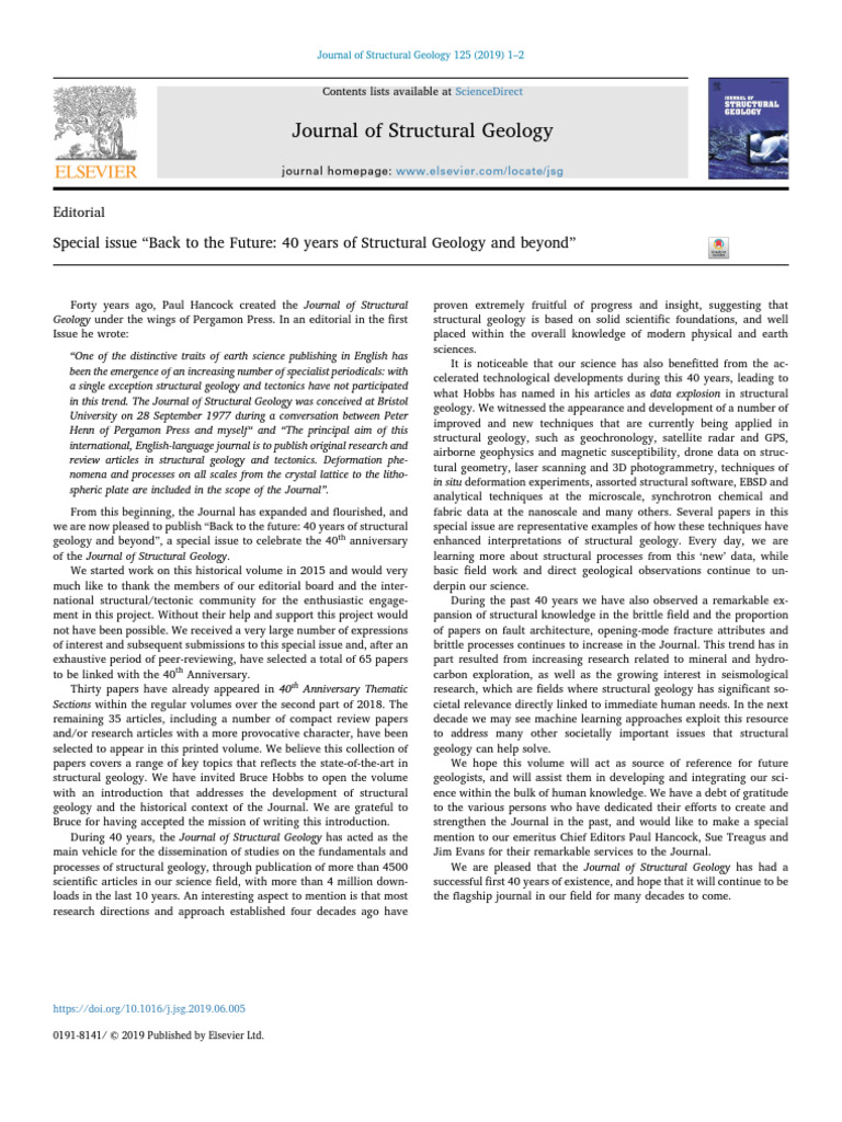 Special Issue Back to the Future 40 Years of Stru 2019 Journal of ...