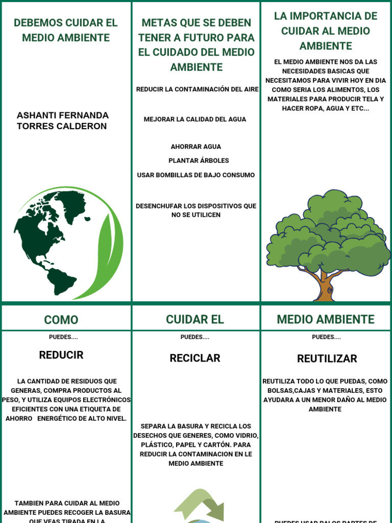 750408623 Folleto Cuidado Del Medio Ambiente 2 | PDF | Residuos | Reciclaje