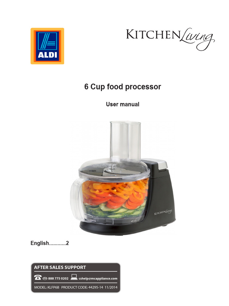 KLFP6B | PDF | Food Processor | Ac Power Plugs And Sockets
