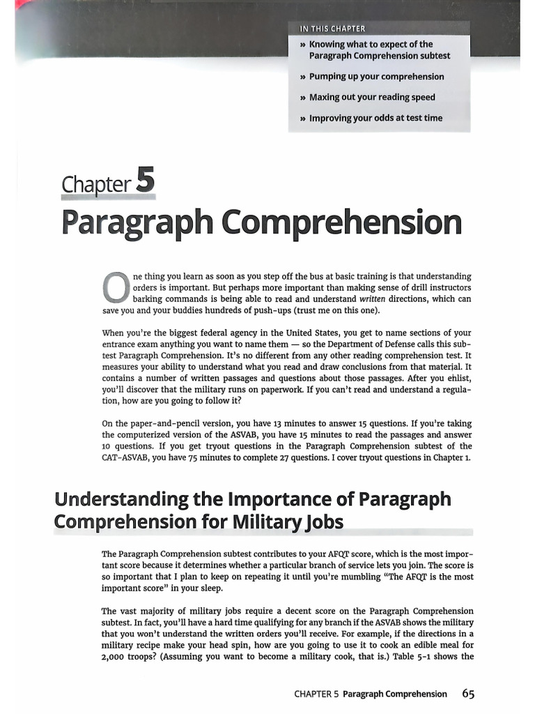 Paragraph Comprehension | PDF