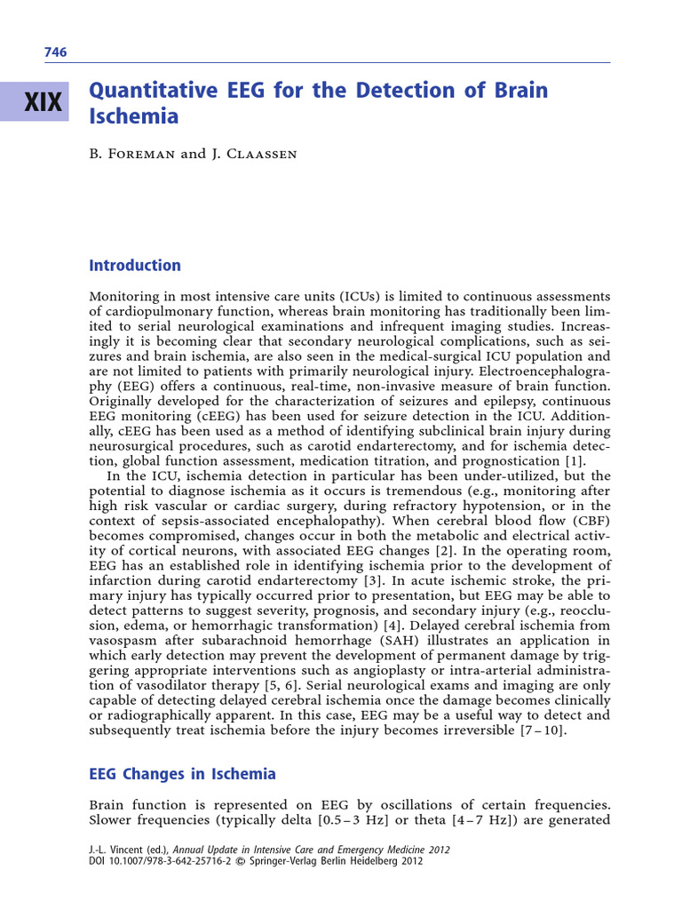 29. Quantitative EEG for the Detection of Brain Ischemia | PDF ...